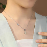 Vintage Chinese Style Jade Pendant Necklace - Sterling Silver