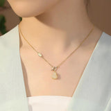 Vintage Chinese Style Jade Pendant Necklace - Sterling Silver