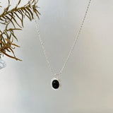 925 Silver Agate Oval Pendant Necklace Vintage Twist Chain Jewelry