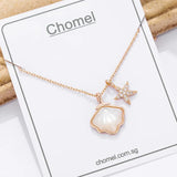 925 Silver Shell Starfish Necklace for Her