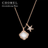 925 Silver Shell Starfish Necklace for Her