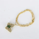 Green Jade Butterfly Pendant Necklace for Women