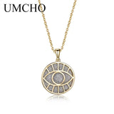 925 Silver Round Pendant Necklace Women