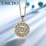 925 Silver Round Pendant Necklace Women