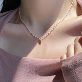 925 Silver Olive Beads Letter Pendant Necklace for Women
