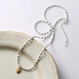 925 Silver Olive Beads Letter Pendant Necklace for Women