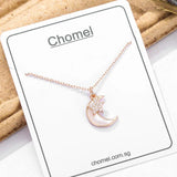 925 Silver Moon Shell Star Choker Necklace Female Women
