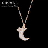 925 Silver Moon Shell Star Choker Necklace Female Women