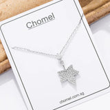 925 Silver Leaf Necklace Maple Pendant Choker Fine Jewelry