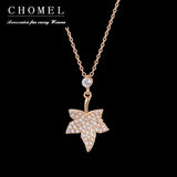 925 Silver Leaf Necklace Maple Pendant Choker Fine Jewelry