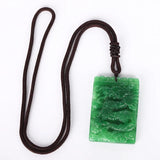 Natural Vintage Green Jade Dragon Pendant Gem Necklace