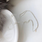 925 Silver 3 Layers Bead Chain Choker Necklace Minimalist Jewelry