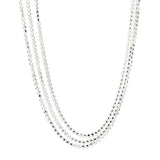 925 Silver 3 Layers Bead Chain Choker Necklace Minimalist Jewelry