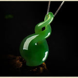 Green Jade Maori-Style Double Twist Pendant Necklace