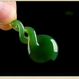 Green Jade Maori-Style Double Twist Pendant Necklace