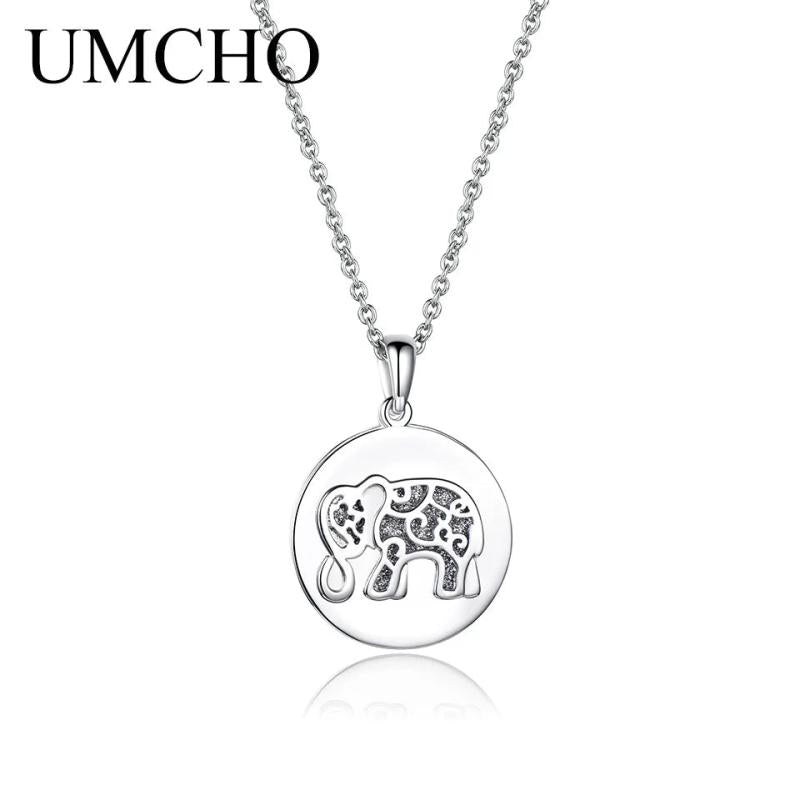 Elephant Round Necklace For Women Gift Fine Jewelry