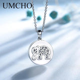 Elephant Round Necklace For Women Gift Fine Jewelry