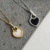 925 Silver Lock Shell Heart Pendant Necklace for Women 925 Jewelry