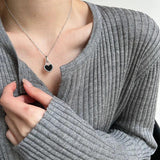 925 Silver Lock Shell Heart Pendant Necklace for Women 925 Jewelry