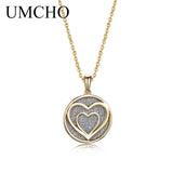 925 Silver Yellow Heart Romantic Necklace with Chain