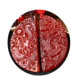 Koraba Natural Red Agate Dragon Phoenix Necklace Pendant