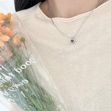 925 Silver Agate Heart Pendant Necklace Women