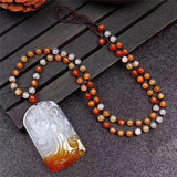 Koraba Ice Agate Chalcedony Wealthy Pendant Necklace
