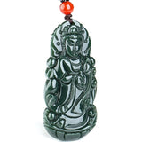 Koraba Jade Guanyin Buddha Statue Necklace Pendant