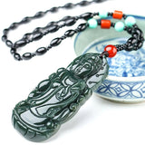 Koraba Jade Guanyin Buddha Statue Necklace Pendant