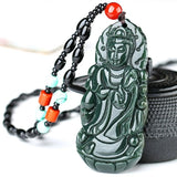 Koraba Jade Guanyin Buddha Statue Necklace Pendant
