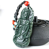 Koraba Jade Guanyin Buddha Statue Necklace Pendant