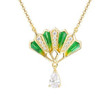 Enamel Zircon Pendant Necklace for Women S925 Solid Silver