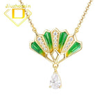Enamel Zircon Pendant Necklace for Women S925 Solid Silver