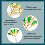 Enamel Zircon Pendant Necklace for Women S925 Solid Silver