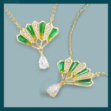 Enamel Zircon Pendant Necklace for Women S925 Solid Silver