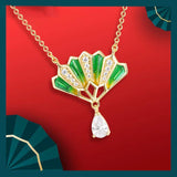 Enamel Zircon Pendant Necklace for Women S925 Solid Silver