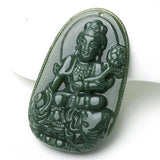 Koraba Green Jade Elephant Samantabhadra Bodhisattva Pendant