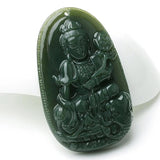 Koraba Green Jade Elephant Samantabhadra Bodhisattva Pendant