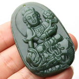 Koraba Green Jade Elephant Samantabhadra Bodhisattva Pendant