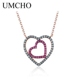 Double Heart Chain Necklace Solid 925 Sterling Silver Anniversary Present