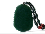 Koraba Green Jade Wealth Dragon Long Necklace Pendant