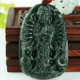 Koraba Green Jade 1000 Hands Kwan-Yin Pendant Necklace