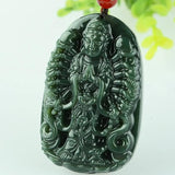 Koraba Green Jade 1000 Hands Kwan-Yin Pendant Necklace