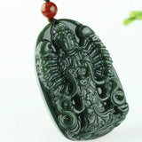 Koraba Green Jade 1000 Hands Kwan-Yin Pendant Necklace