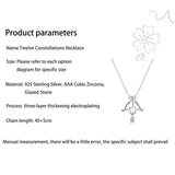 Zirconia Glass Pendant Necklace 925 Pure Silver for Women