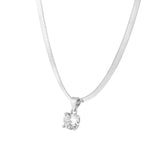 925 Silver Zircon Snake Chain Choker Necklace