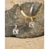 925 Silver Zircon Snake Chain Choker Necklace
