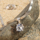 925 Silver Zircon Snake Chain Choker Necklace