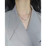 925 Silver Zircon Snake Chain Choker Necklace