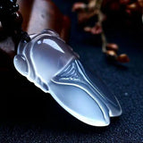 Agate Chalcedony Cicada Pendant Necklace Jewelry